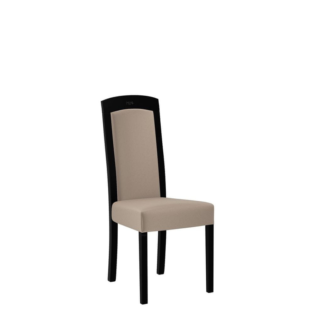 Veneti Jedálenská stolička s čalúneným sedákom ENELI 7 - čierna / béžová